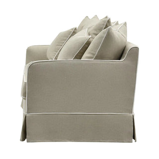 Noosa Hamptons 2 Seat Sofa Natural W/White Piping - Preorder