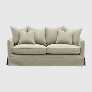 Noosa Hamptons 2 Seat Sofa Natural W/White Piping - Preorder