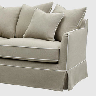 Noosa Hamptons 2 Seat Sofa Natural W/White Piping - Preorder