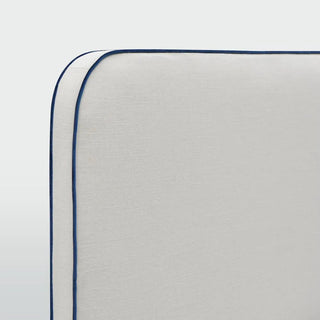 Brighton Bedhead Queen/King Ivory with Blue piping - Preorder