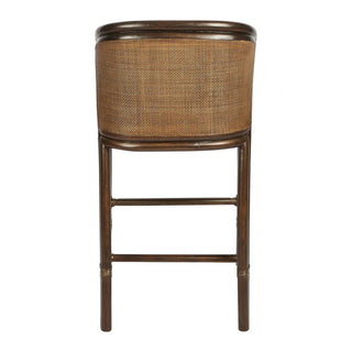 La Rou Rattan & Fabric Counter Stool, White