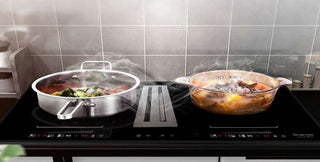 INDUCTION COOKTOP WITH INBUILT DOWN DRAFT RANGEHOOD 90CM