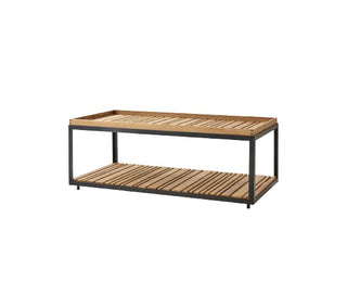 Level outdoor rectangular coffee table