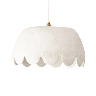 Scalloped Pendant Light - White - Large