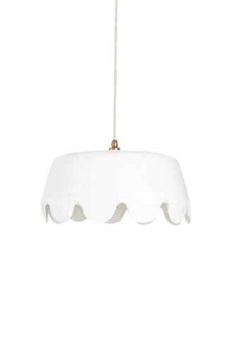 Scalloped Pendant Light - White - Medium