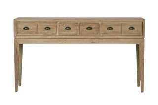 Columbus Oak 6 Drawer Hall Table - Preorder