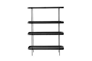 Skyla Oak 4 Shelf Tall - Black