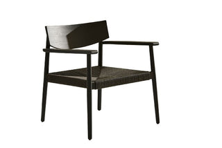 Capri Oak Black Occasional Chair - Black Woven Seat