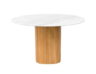 Austin Round Dining table Marble - Oak natural - 135cm