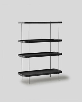 Skyla Oak 4 Shelf Tall - Black