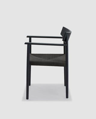 Capri Oak Black Occasional Chair - Black Woven Seat