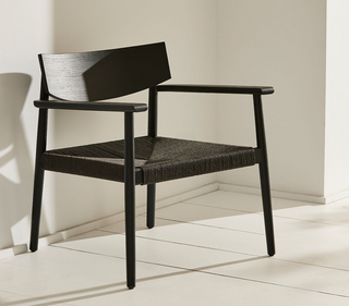 Capri Oak Black Occasional Chair - Black Woven Seat