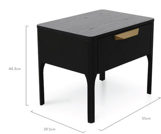 Carla Bedside Table - Black