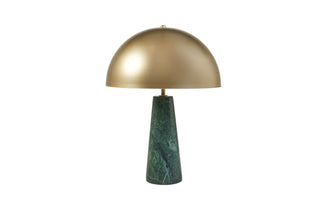 Dome Table Lamp - Gold/Green Marble